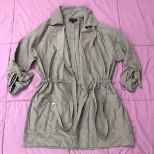 NEW faux suede army green blazer jacket